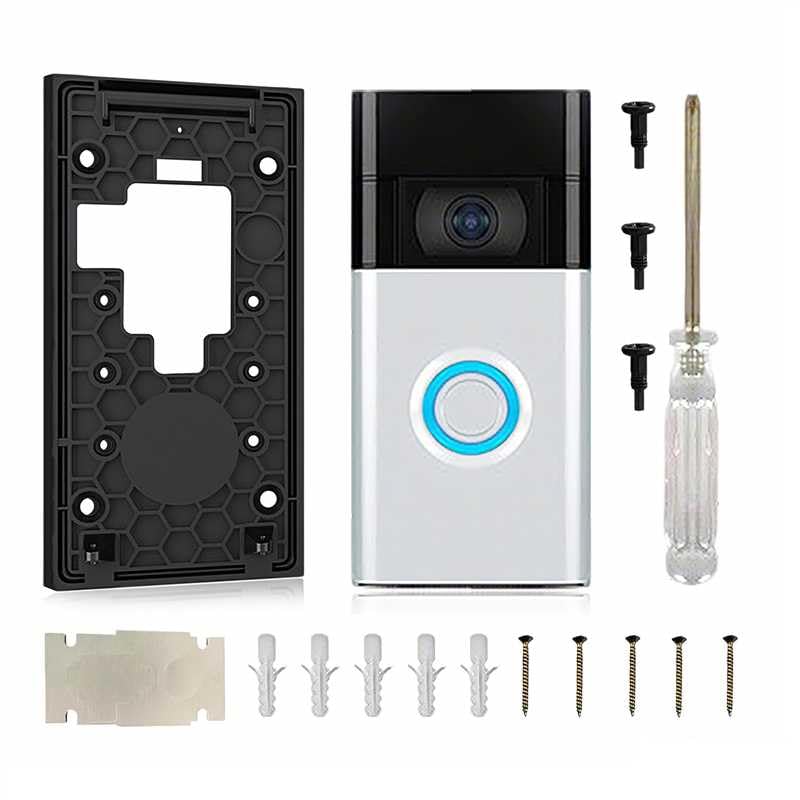 Doorbell Replacement Mounting Bracket No Drill Style Compatible with 2nd Generation 2020 Release Doorbell with Strong Sticky Pad for Door Wall Apartment Home Office
