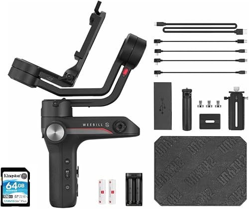 Miniatura 1 de Zhiyun WEEBILL-S - Estabilizador de cardán de mano para cámaras DSLR y sin espejo con Kingston 64GB SDXC Canvas Go Plus 170MBs tarjeta de memoria de