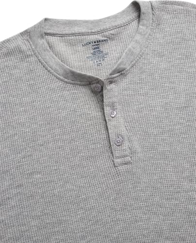 Lucky Brand Men's Henley Shirt - 2 Pack Long Sleeve Cotton Waffle Knit Henley Undershirt - Casual Shirts for Men (Size: S-XL)3