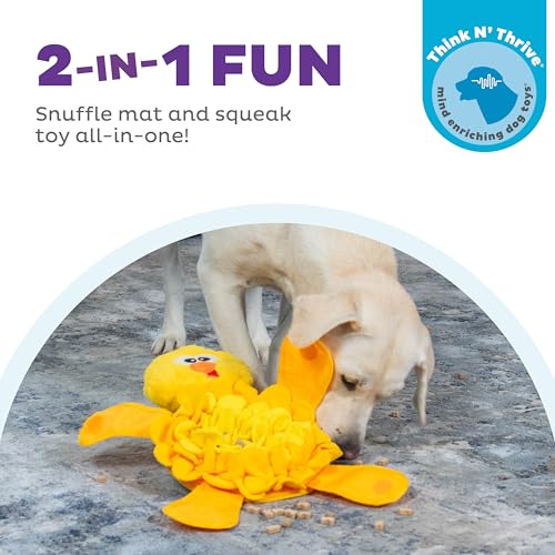 Outward Hound by Nina Ottosson Snuffle Palz Plush Snuffle Mat Dog Treat Puzzle, Non-Slip, Yellow, Chicken by Outward Hound - Image 2