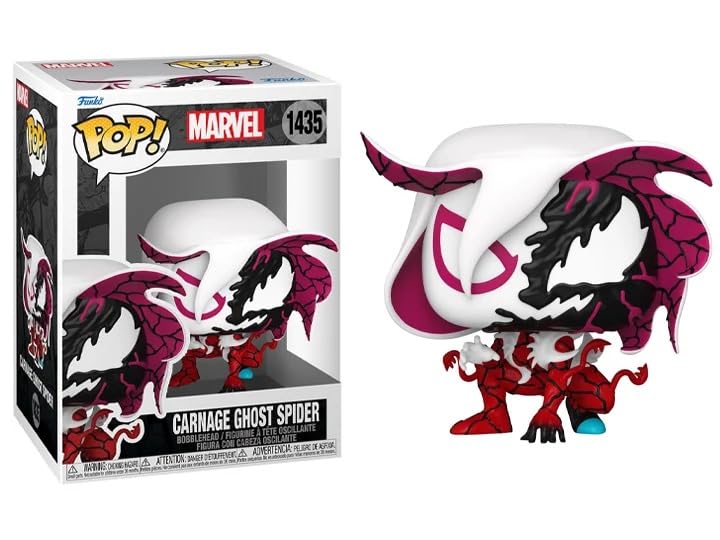 Funko Marvel Carnageized Symbiote + Pop Protector: Pop! Comics Figura de vinilo (juego de regalo incluido con caja protectora de caja de la marca ToyBop) (Carnage Ghost Spider #1435/82645)