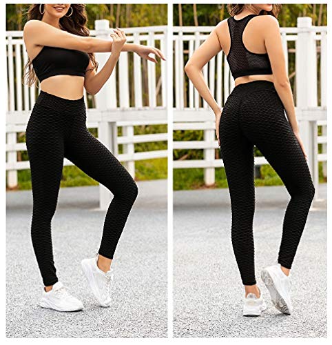 MTOP Yoga Pants for Women Workout Leggings for Women Butt Lifting Leggings for Women Butt Lift Leggings for Women Sport Gym Booty Lifting Leggings for Women (Large, 01, Black)