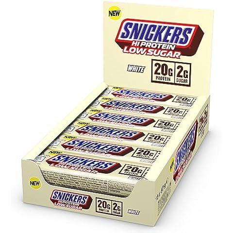 Snickers White Chocolate Low Sugar Protein Bars Cover