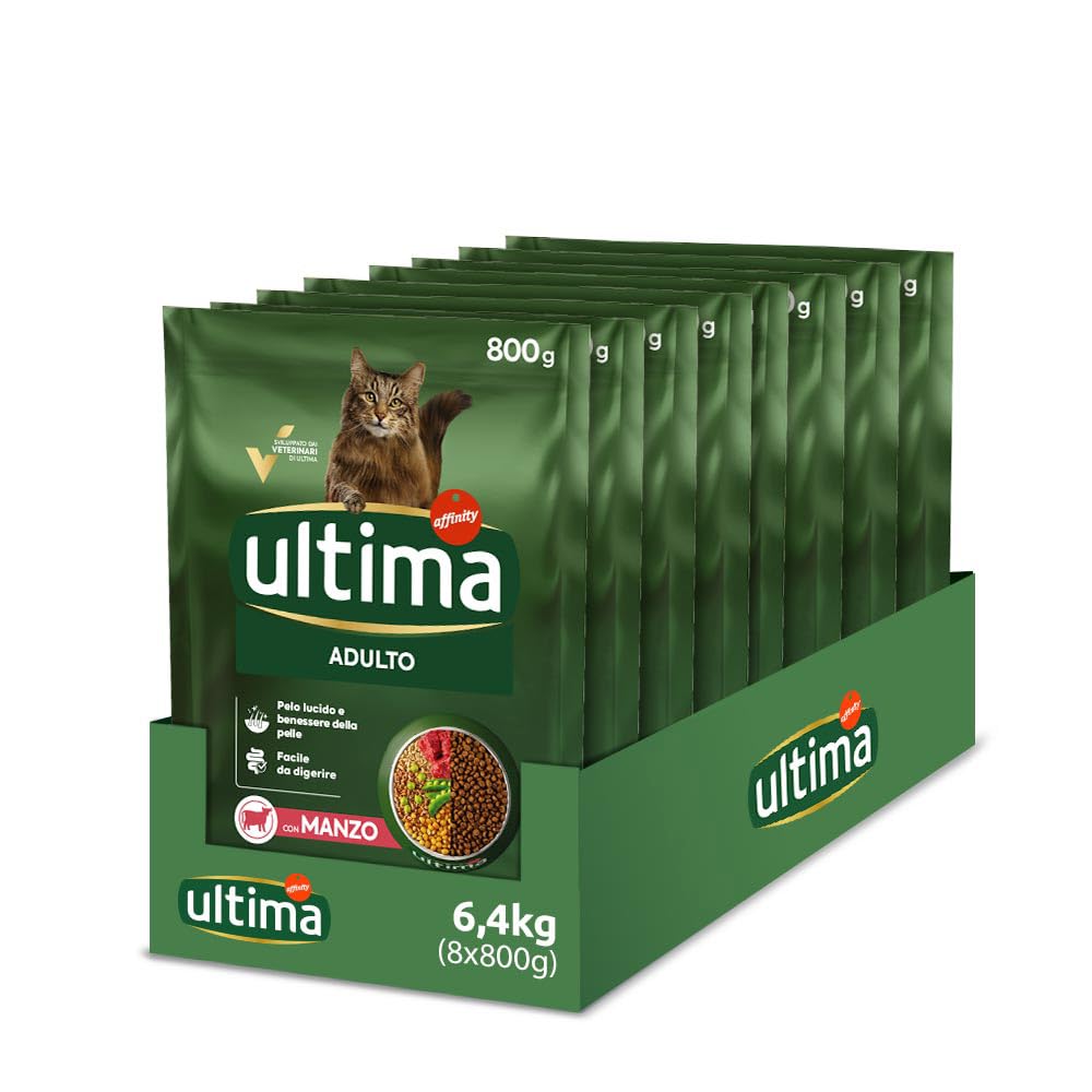 Ultima Dorosły łosoś, sucha karma dla kotów, opakowanie 8 x 750 g, łącznie 6 kg