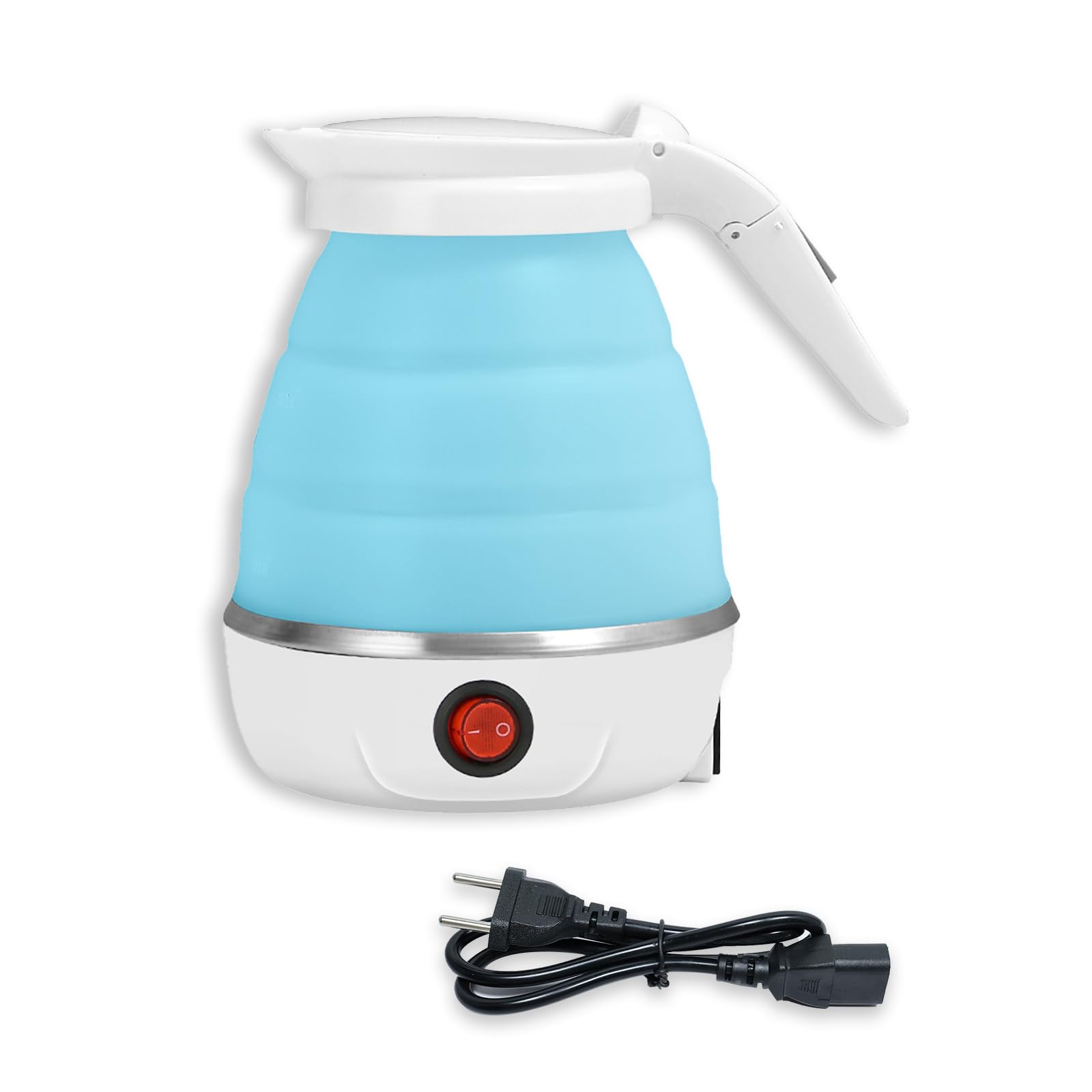 camping wasserkocher ohne strom Faltbar 0.6l Faltbarer Silikon-Camping-Wasserkessel Tragbarer Reisewasserkocher mit Edelstahlboden 5 Minuten Schnelles Kochen für Outdoor Wandern Survival (Hellblau) Upholstery Colour:Pacific - Mid-Blue Aufbewahrungstaschen für Auflagen - Category:Fahrradhelme_12