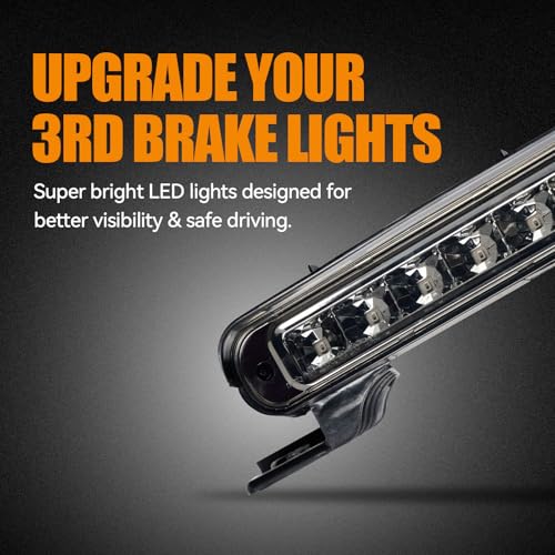 Image of Third 3rd Brake Light LED for 2012-2018 Ford Flex, High Mount Rear Brake Lights Assembly for 12-18 Flex, Waterproof Center Cab Lamp Stop Light (Smoked)