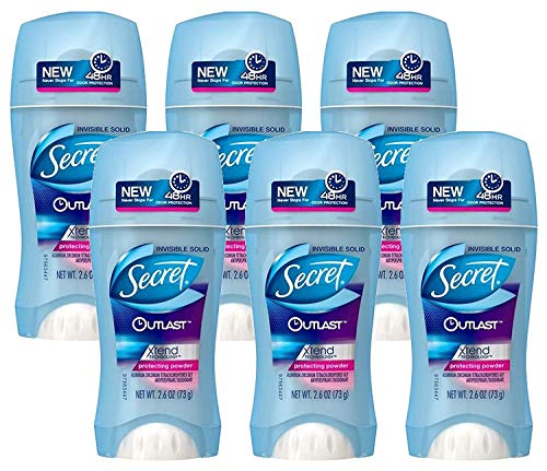 Secret Outlast Anti-Perspirant Deodorant Invisible Solid Protecting Powder - 2.6 oz, Pack of 6