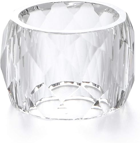 Miniatura 7 de MDLUU 4 servilleteros de cristal, hebillas de servilletas de 2.3 pulgadas de diámetro, anillos transparentes para servilleteros para Navidad, Acción