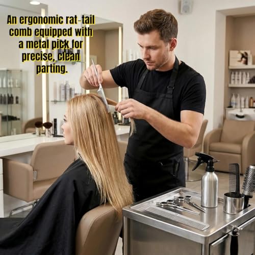 Set de 2 Peines de Metal Durables Kit Profesional miniatura 3