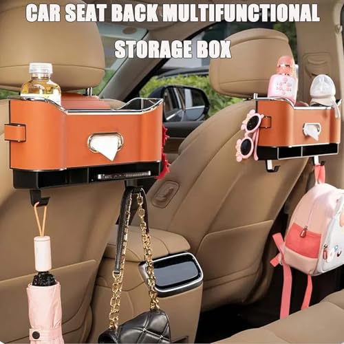 Organizador 3 en 1 para asiento trasero de auto con portavasos miniatura 6
