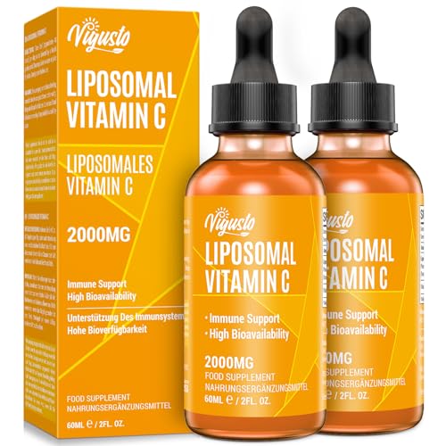Liposomales Vitamin C Flüssig 2000mg Hohe Absorption Vit C Tropfen Antioxidans-Nahrungsergänzungsmittel Vegan 2 Flaschen