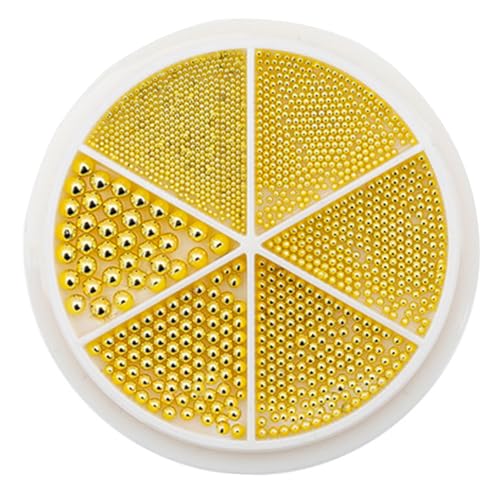 6 Grids Gold Silver Nails Art Charm Beautiful Nails Beads Nails Art Decorations Metal Nails Charm Manicure Supplies