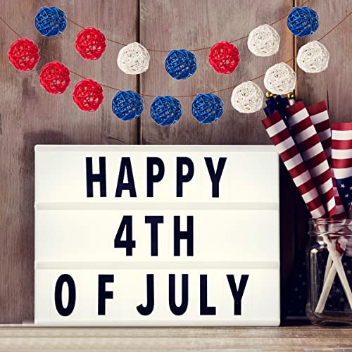 24 Pcs 4Th Of July Decorative Balls 1.8 Inch Wicker Balls Red Blue White Rattan Balls Small Orbs Vase Fillers Spheres For Decorating Bowl Vase Centerpieces Craft Patriotic Independence Day Home Decor #TOP6