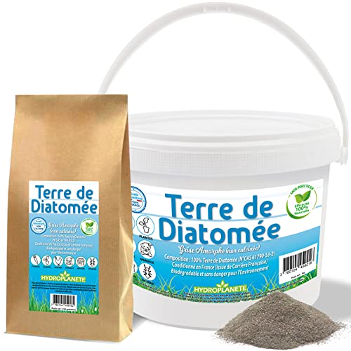 HYDROPLANETE Tierra de Diatomea, gris, 350 g, 1 kg, 2 kg, 6 kg, 10 kg, 25 kg, no calcinada 100 % natural, origen Francia (1 kg) Cover
