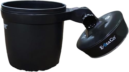 Miniatura 9 de E-Sea Cup ajustable (negro). Soporte para tazas montado con succión resistente. Perfecto para barcos, kayaks, cuatrimotos. Carritos de golf,