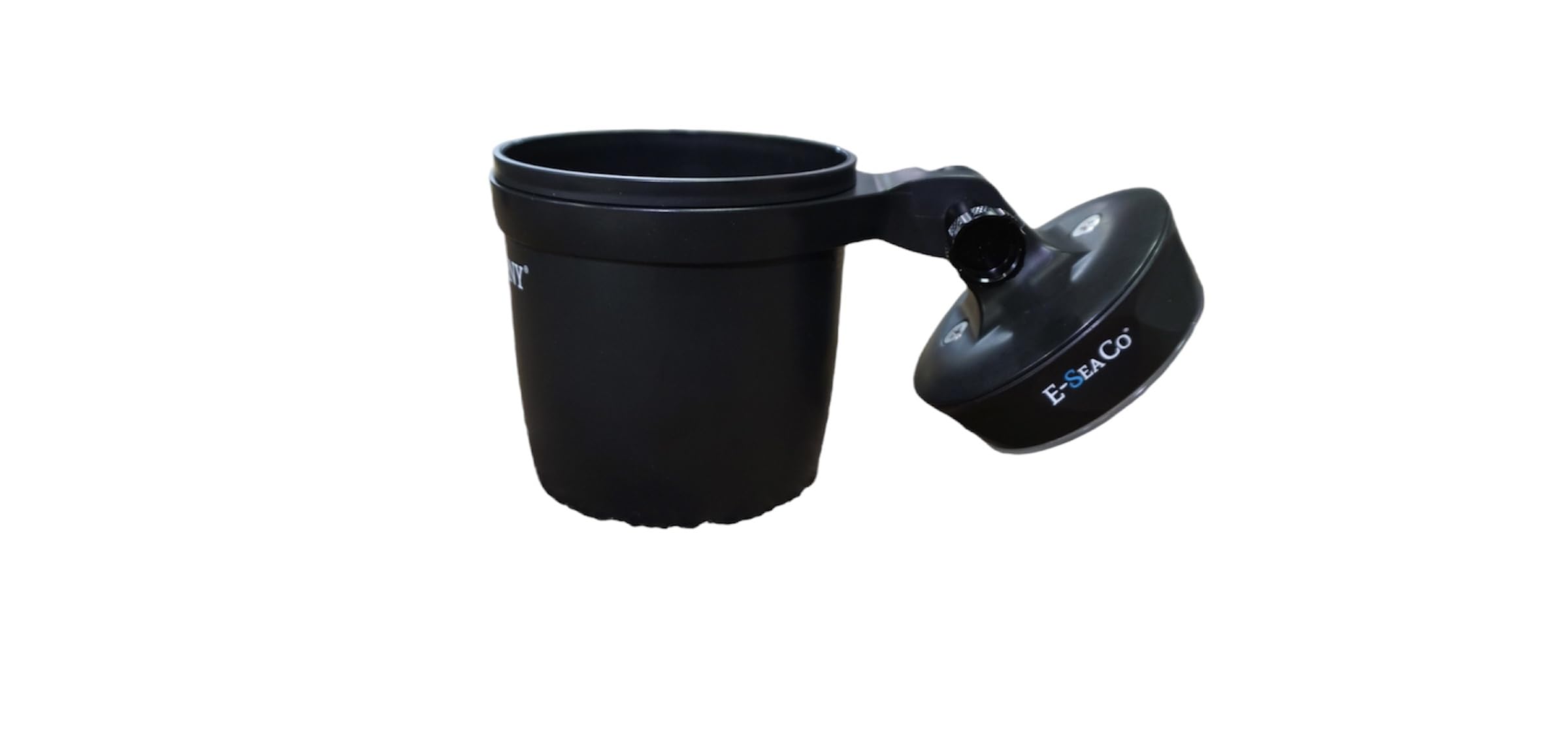 E-Sea Cup - Soporte de ventosa ajustable (negro). Soporte de ventosa resistente. Perfecto para barcos, kayaks, cuatrimotos, carritos de golf, caravanas, coches, mientras acampas y mucho