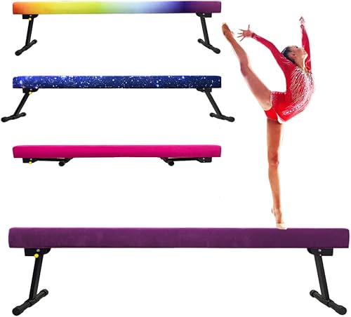 Viga de equilibrio de gimnasia ajustable y plegable de 6 pies, equipo de gimnasio en casa, fácil montaje y almacenamiento, no requiere herramientas,