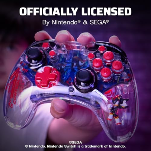 Image of PDP REALMz Wireless Nintendo Switch Pro Controller, Rechargeable LED, Licensed for Nintendo Switch|Lite|OLED: Sonic Shadow Space Colony ARK (with Full Motion Controls)
