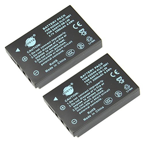 DSTE Replacement for 2X KLIC-5001 Li-ion Battery Compatible Kodak P850 Z760 DX7590 DX7630 Zoom Sanyo DMX-FH1 FH11 HD1000 HD2000 VPC-WH1 VPC-HD1010 HD2000 Camera as Sanyo DB-L50 DSTE Replacement for 2X KLIC-5001 Li-ion Battery Compatible Kodak P850 Z760 DX7590 DX7630 Zoom Sanyo DMX-FH1 FH11 HD1000 HD2000 VPC-WH1 VPC-HD1010 HD2000 Camera as Sanyo DB-L50