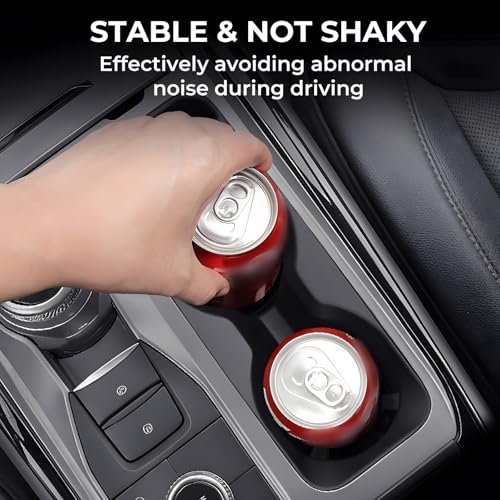 Image of Center Console Cup Holder Inserts for Ford Explorer 2024 2023 2022 2021 2020, Interior Accessories TPE Car Cup Holders Covers Protector for 2020-2024 Explorer, Black