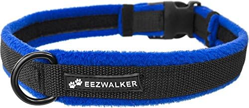 ActiveDogs Premium Soft Fleece Lined Small 10"-15" Adjustable Dog Collar w/Heavy Duty Velcro Tabs + Durable Center D-Ring - Black