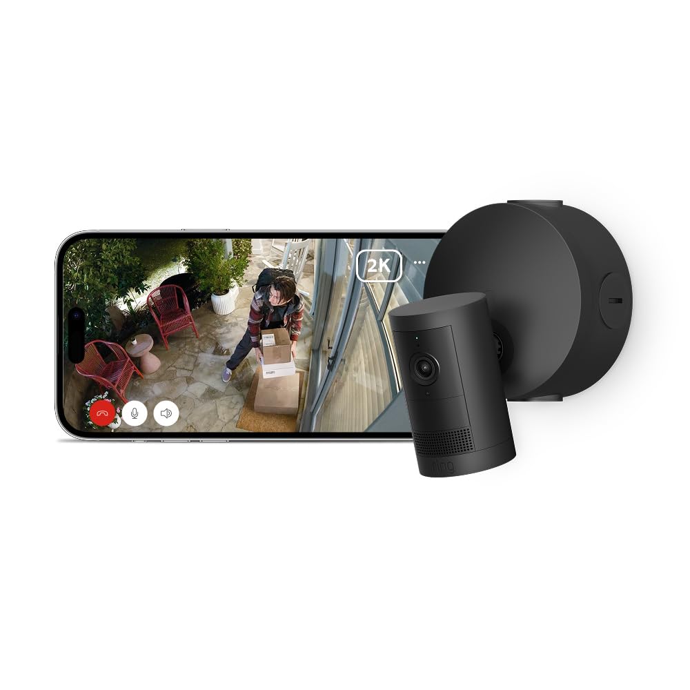 Ring Ring Outdoor Camera Plus (newest gen) Power over Ethernet | Wide-Angle Retinal 2K Video I Non-stop power Security Camera | alternative to CCTV system I 30-day free trial of Ring Subscription Plan