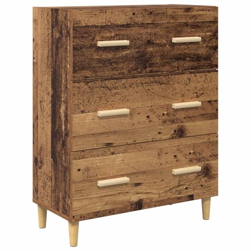 HFXHIJXQ Buffet Salon en Bois d'Ingénierie, Meuble de Rangement Bas Rectangulaire avec Poignées...