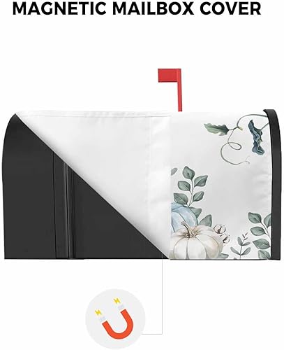 Miniatura 3 de Smile Sunflower Cubierta magnética para buzón de calabaza de otoño, envolturas magnéticas de Acción de Gracias, fundas de hojas de eucalipto de