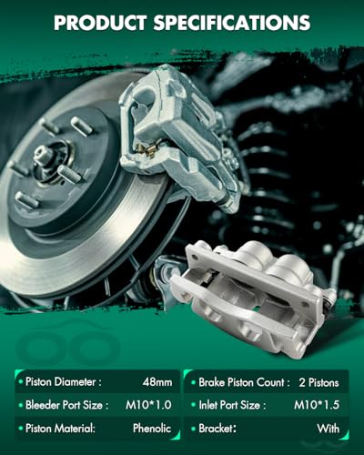 Image of SCITOO 18B5004 18B5005 Front Left & Right Disc Brake Calipers Assembly w /Bracket For Buick,For Chevrolet,For GMC,For Isuzu,For Saab,For Saturn
