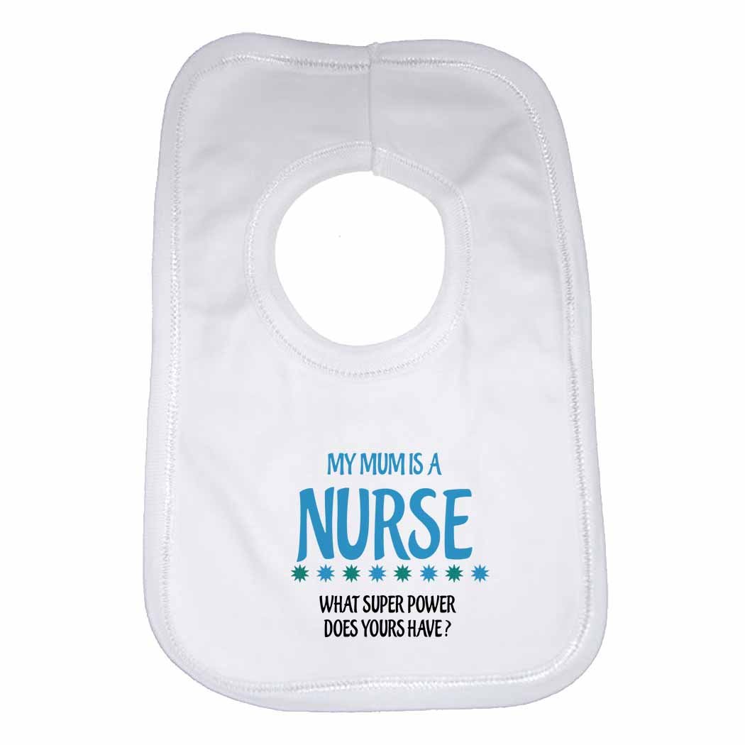 Little Ratbag Funny Graphic Baby Bib for Boy and Girl - Unisex Newborn, Toddler Cotton Weaning Bibs - Novelty Feeding Bibs Baby Apron - "My Auntie is A Nurse What Super Power Does Yours Have?" - White
