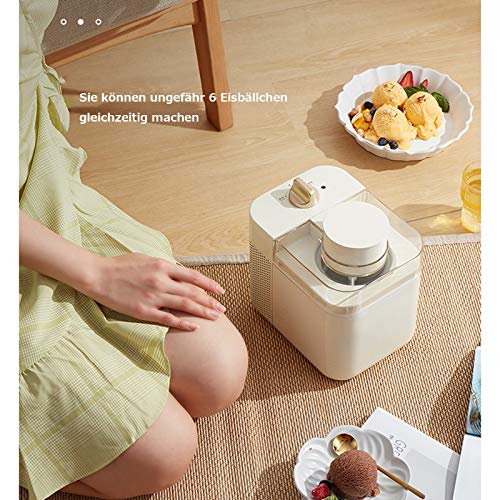 MNCYGJ Softeismaschine Für Zuhause Automatisch EIS Maschine, Eismaschine Mit Kompressor 500ML Kinder Kleiner Mini Sorbetmaschine, Frozen Yogurt Maschine,Grün – Bild 7