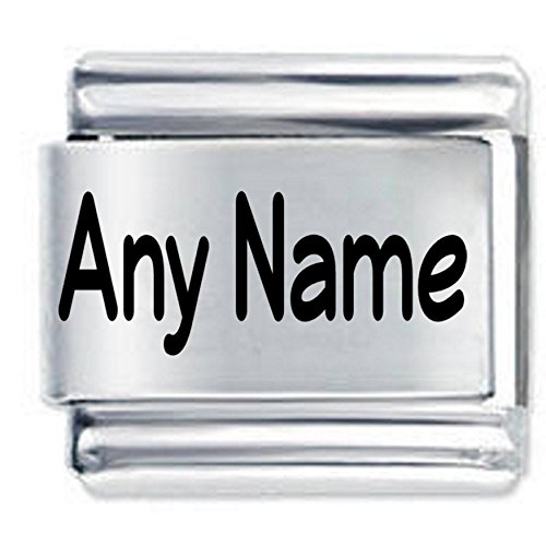 JSC Jewellery Daisy Charm Personalised Custom Made Etched Italian Charm - Any Name or Phrase - Fits All 9mm Italain Style Charms
