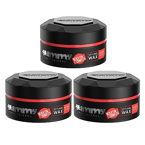 Gummy Ultra Hold Hair Styling Wax 5.07 fl.oz - Keratin Complex, 150 ml (Pack of 3)