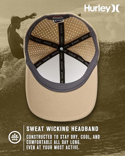 Image of Hurley Men's Baseball Cap - Sweat-Wicking Fitted Baseball Hats for Men (S-XL)
