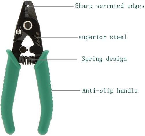 Miniatura 6 de ProsKit 8PK-326 - Pelacables de fibra óptica de precisión profesional, cortador de fibra óptica LEAN ON US