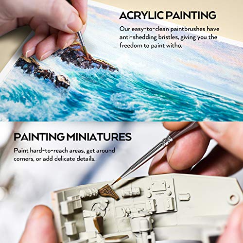 Nicpro-Micro-Detail-Paint-Brush-Set15-Small-Professional-Miniature-Fine-Detail-Brushes-for-Watercolor-Oil-AcrylicCraft-Models-Rock-Painting-Paint-by-Number-Come-with-Holder