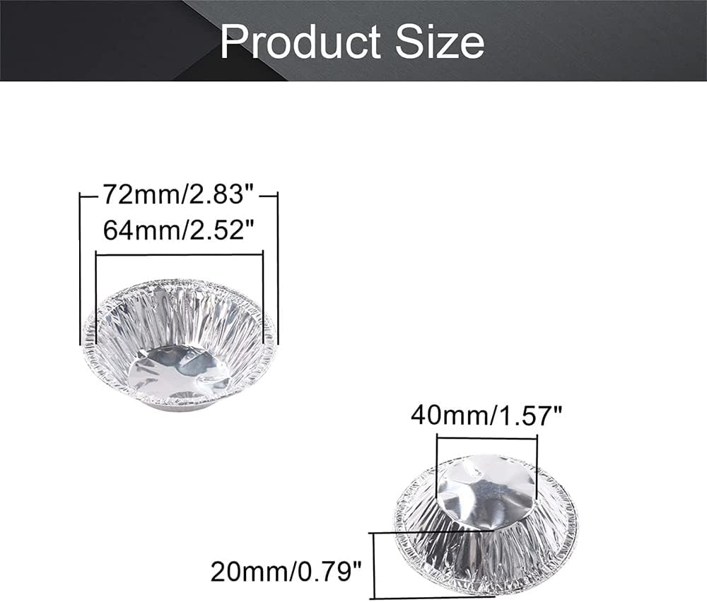 Utoolmart Disposable Egg Tart Molds, 250 Pcs Cake Cups Foil Tart Pie Pans, Aluminum Foil Pie Pans for Baking, Making Tarts, Quiche Pie, Caramel Pudding Etc, Silver