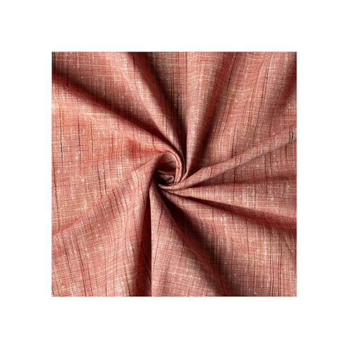 Image of Unstitched Cotton Fabric for Men and Women - Light Weight Trending Self Pattern Khadi Cotton Fabric Material (3 Meter, Radish Pink)