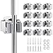 JAMEND CLXP 12PCS Broom and Mop Holder, Heavy Duty Garden Tool Organizer Rack Rake and Shovel Handle, Stainless Steel Mop Hanger. Wall Mounted Utility Rack with Screws, Silver -  MH-03