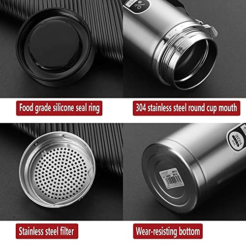 Image of Stainless Steel Vacuum Insulated Water Bottle | Double Wall Flask for Hot & Cold Beverages | Leakproof Travel Bottle for Office, Gym, School & Outdoor | Silver | (Silver, 1000 Ml)