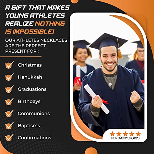 Athletes Necklace With Inspiring Bible Quote – Choose Your Quote, Silver Cross Necklace for Men and Women That Love Sports – Makes a Unique, Inspiring Gift for Athletes. Baseball, Basketball, Football, Hockey and Soccer Available.2