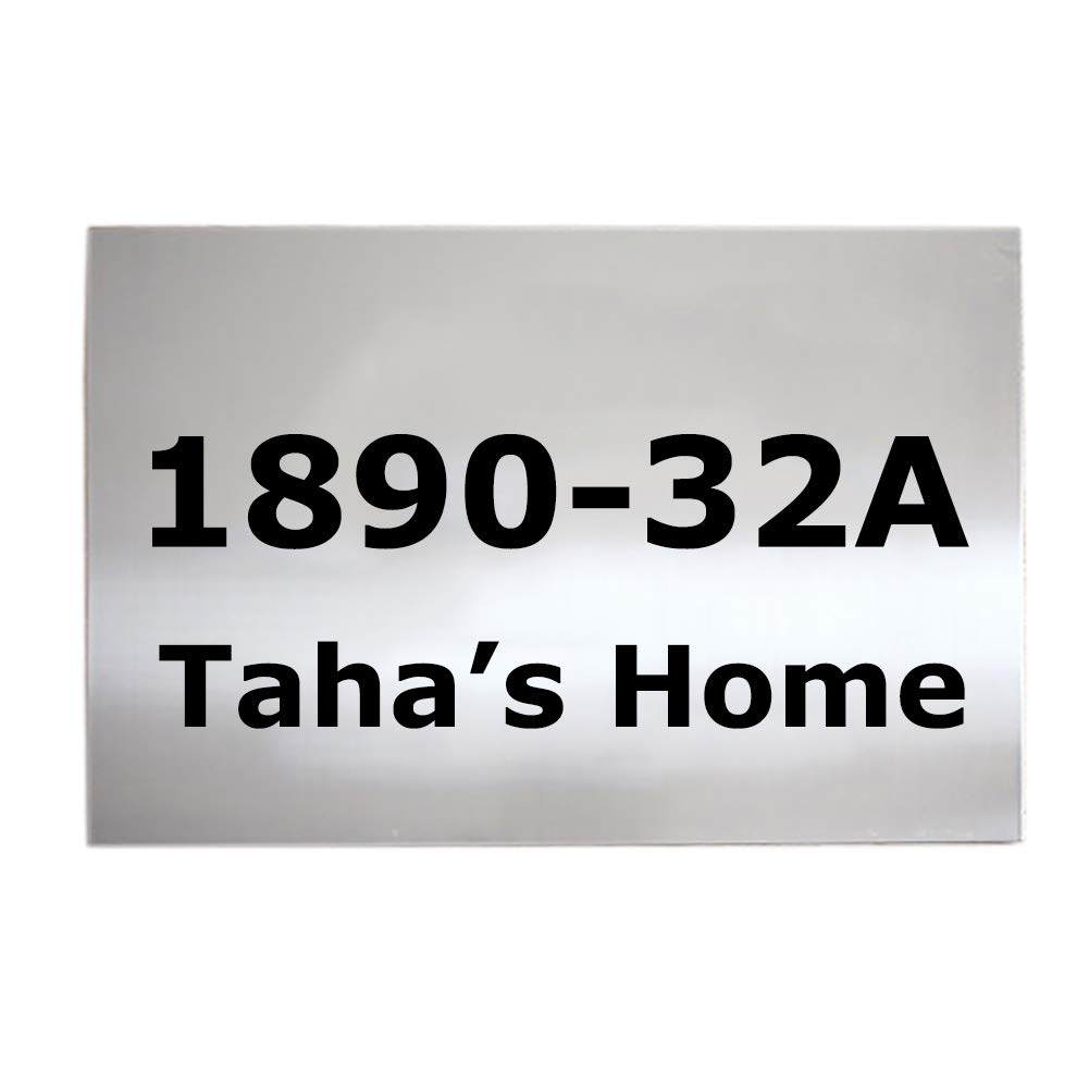 aspire Personalized House Number Sign, Customized Stainless Steel Wall Sign-Silver-7.9" L x 11.8" W
