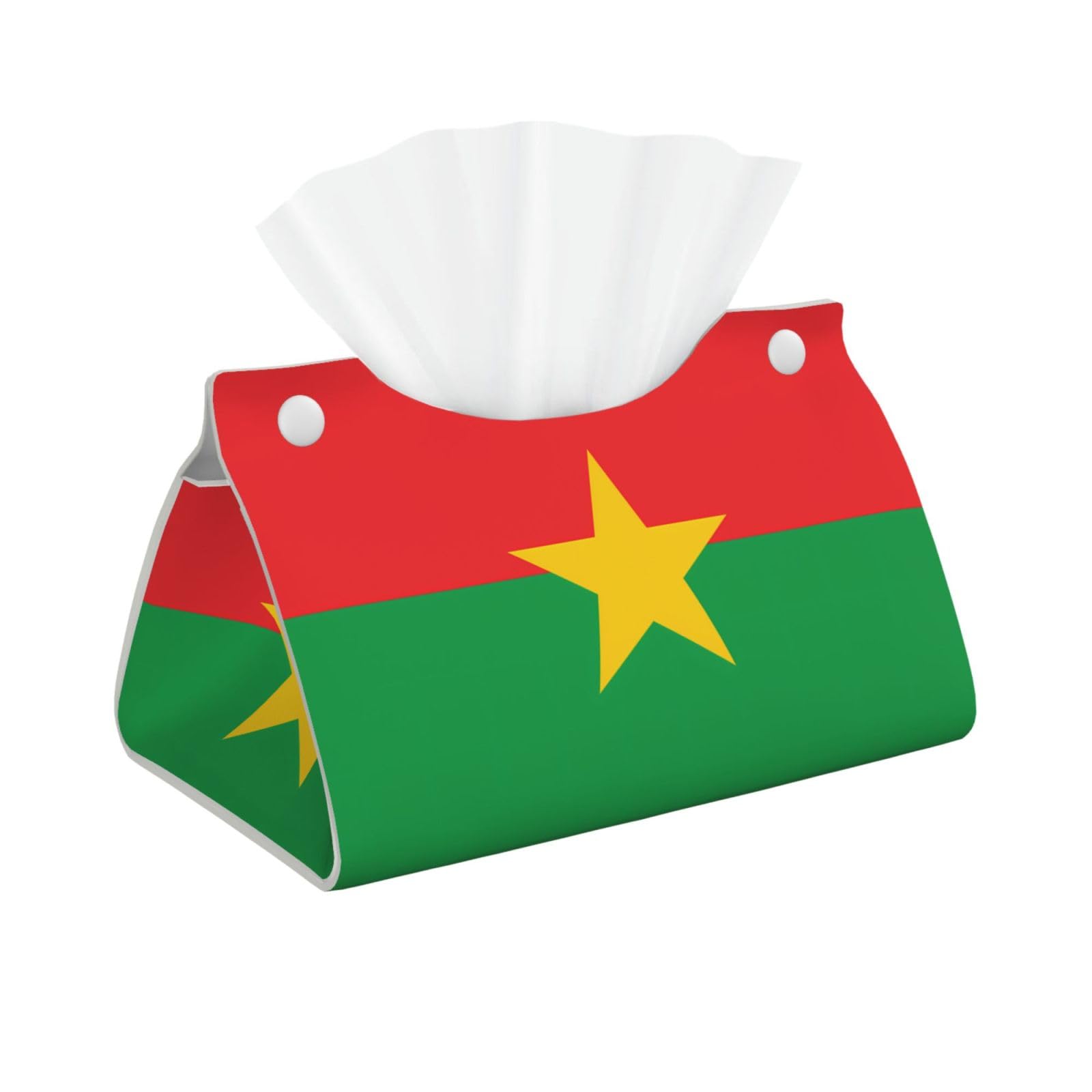 Flag of Burkina Faso Long Leather Tissue Box Cover-Waterproof PU Leather Tissue Holder for Bathroom, Decorative Rectangular Tissue Case