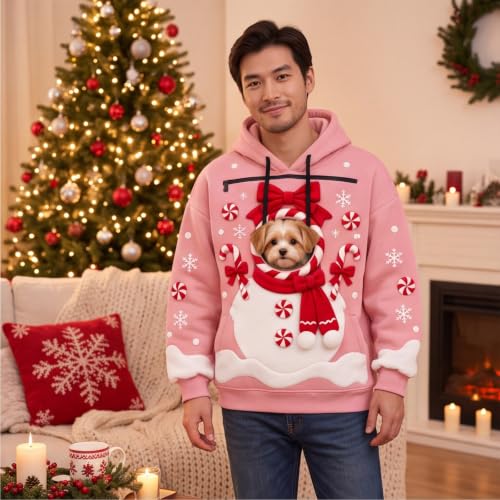 Christmas Pet Pouch Hoodie Women Men Y2K Unisex Sweat Shirt Kangaroo Pocket - image 3