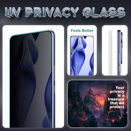 Image of FIRST MART Anti-Spy UV Tempered Glass for Vivo V50e | 9H Curved Display Screen Guard, Fingerprint Compatible | Pack of 2
