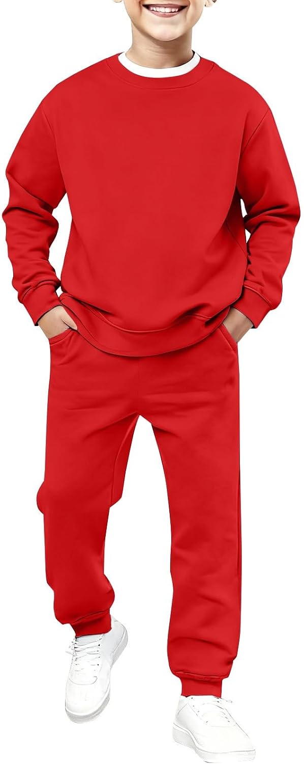 8 To 12Y 2 Piece Girls Clothes Outfits Sweatsuit Sets Oversized Sweatshirt And Baggy Sweatpant Fall Winter Clothing