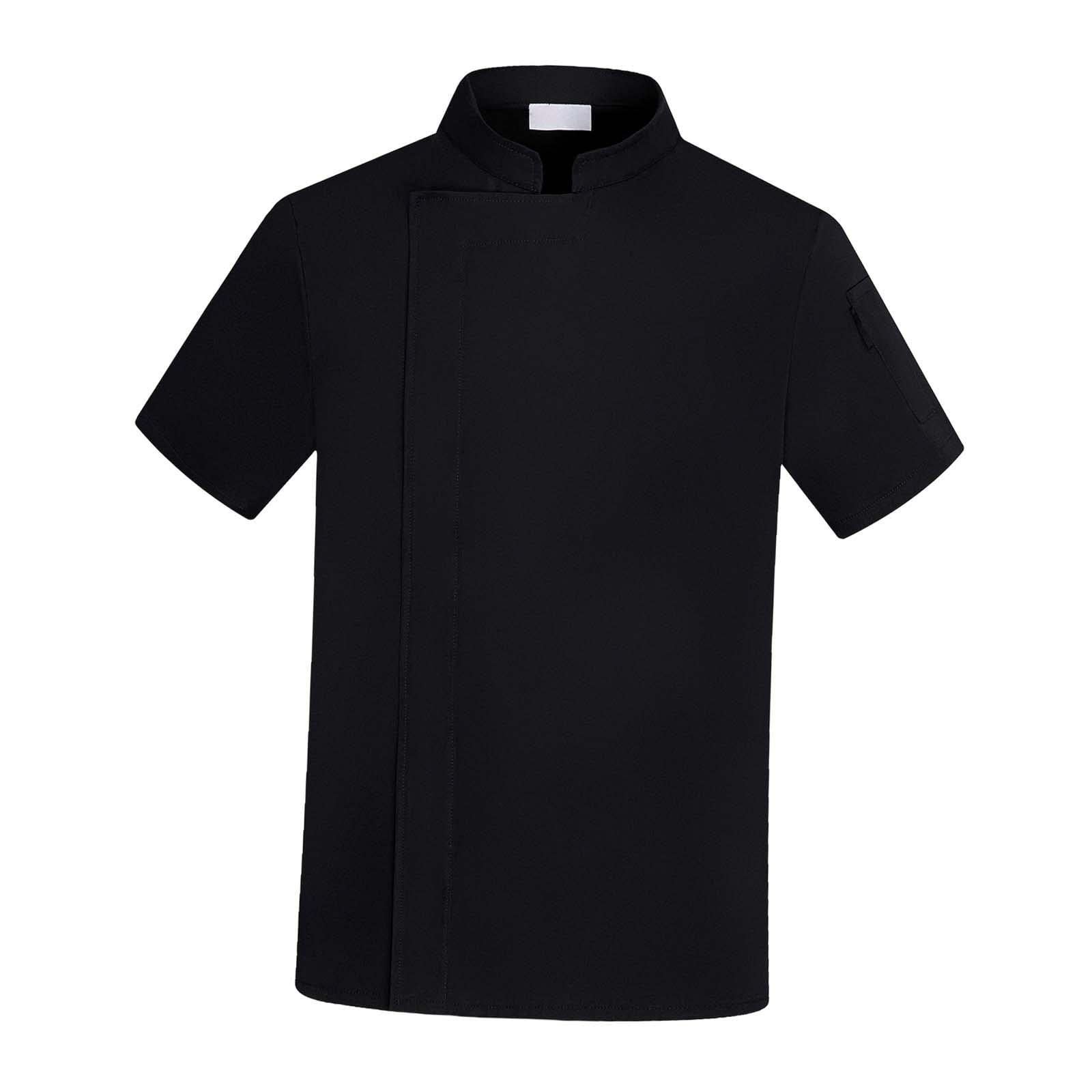 kowaku 2x Chef Coat Manga Corta Unisex Camarero Camarera Ropa con Bolsillo Cómodo Botón a Presión Chaqueta para Cocina Café Panadería Industria