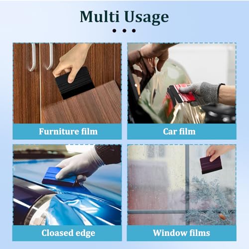 4 Stück Youzzei Rakel mit Filzkante, Folienrakel mit Filzkante Filzrakel, Kunststoff Rakel Folierungs Werkzeug für Verklebung von Folie Wandtattoo, Fensterfolie Tönungsfolie Rakel für Auto