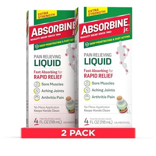 Absorbine Jr. Extra Strength Pain Relieving Liquid, Liquid Pain Reliever, Pain Relief for Joint, Arthritis, Nerve Pain and Muscle Soreness Relief, 4 Oz, 2 Count