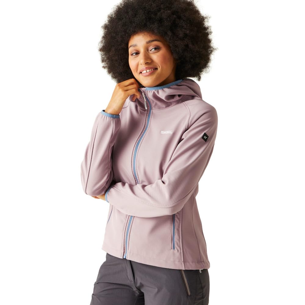 ATLASLAVA Regenjas voor dames, lange waterdichte regenjas met capuchon, overgangsjas, trenchcoat, outdoorjas, Zwart, XL